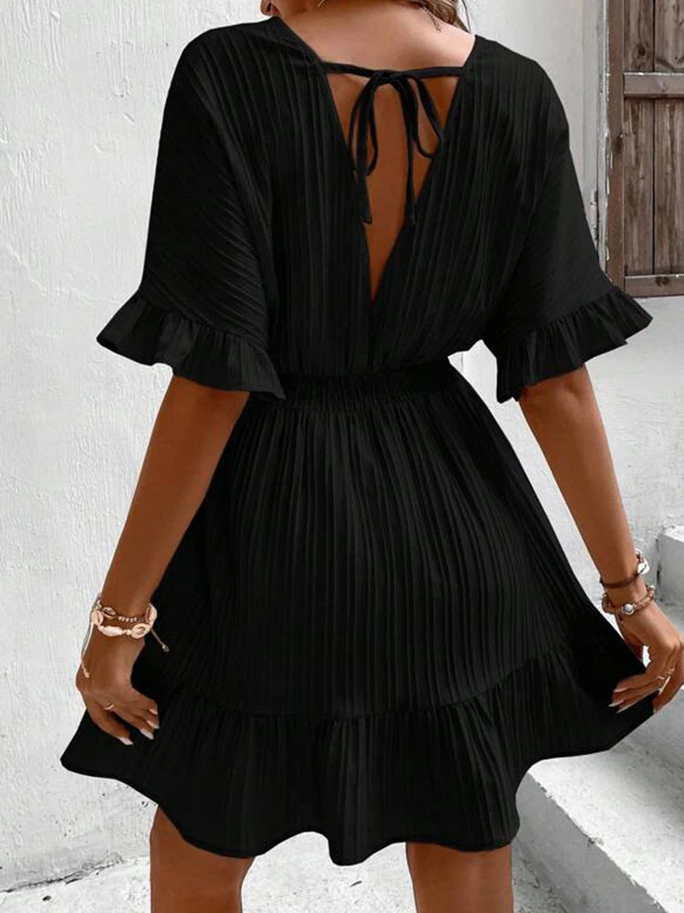 Retro Ruffled Dress